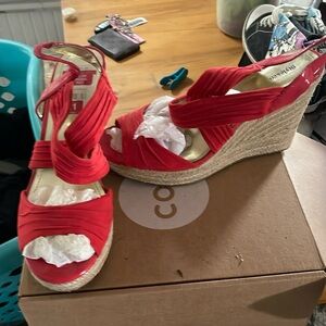 Never been wore, vibrant red size 11 sandal bought at Macys